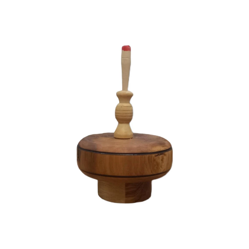 Flacon de khôl en bois sculpté avec applicateur